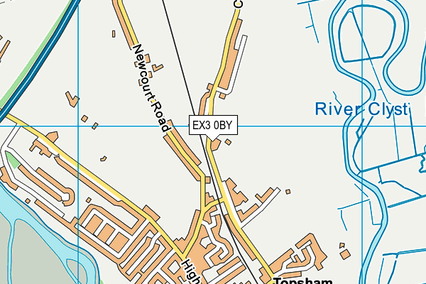 EX3 0BY map - OS VectorMap District (Ordnance Survey)