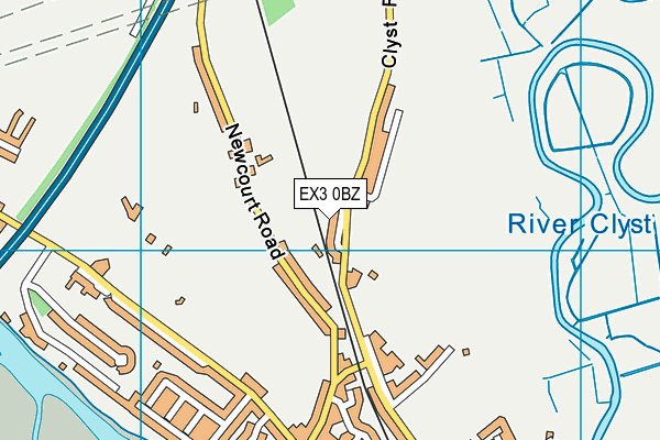EX3 0BZ map - OS VectorMap District (Ordnance Survey)