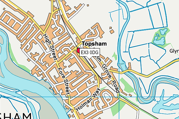 EX3 0DG map - OS VectorMap District (Ordnance Survey)