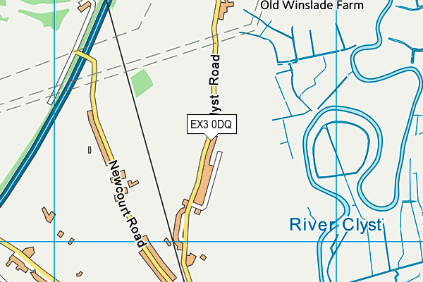 EX3 0DQ map - OS VectorMap District (Ordnance Survey)