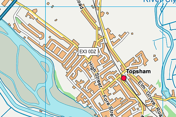 EX3 0DZ map - OS VectorMap District (Ordnance Survey)