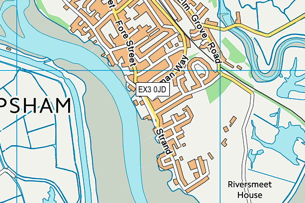 EX3 0JD map - OS VectorMap District (Ordnance Survey)