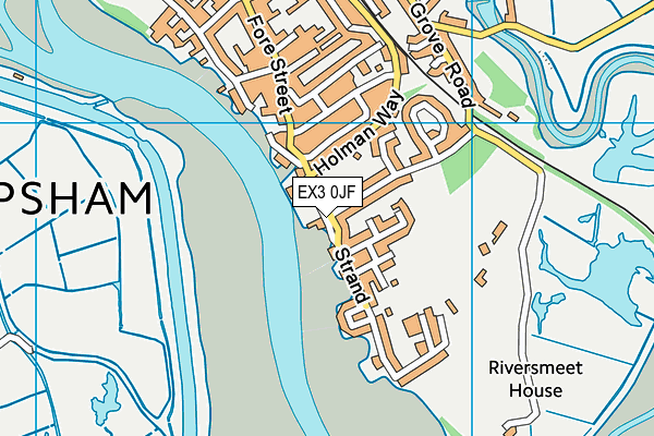 EX3 0JF map - OS VectorMap District (Ordnance Survey)