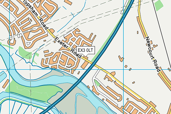 EX3 0LT map - OS VectorMap District (Ordnance Survey)