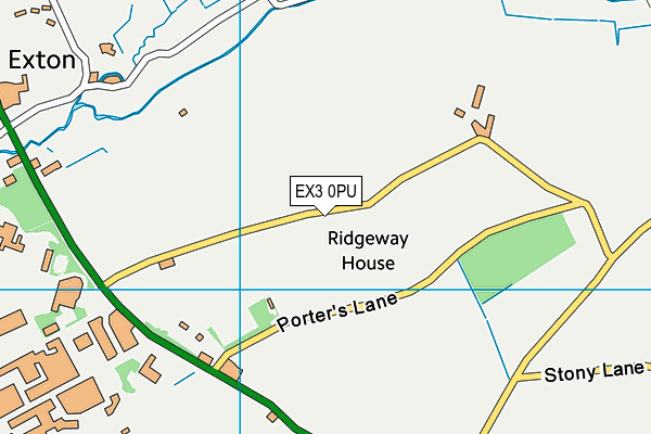 EX3 0PU map - OS VectorMap District (Ordnance Survey)