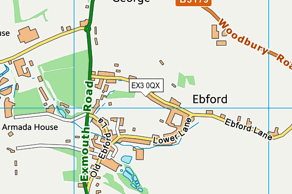 EX3 0QX map - OS VectorMap District (Ordnance Survey)