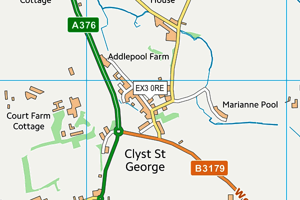 Clyst St George Cricket Club map (EX3 0RE) - OS VectorMap District (Ordnance Survey)
