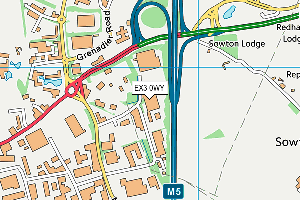 EX3 0WY map - OS VectorMap District (Ordnance Survey)