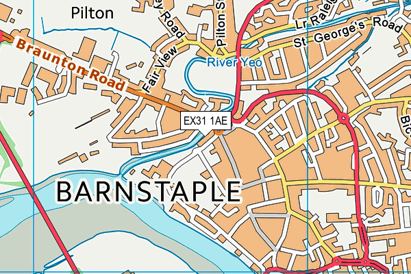 EX31 1AE map - OS VectorMap District (Ordnance Survey)