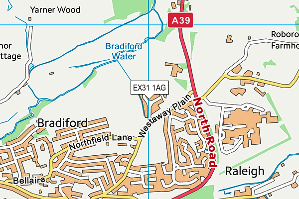 EX31 1AG map - OS VectorMap District (Ordnance Survey)