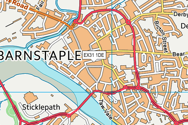 EX31 1DE map - OS VectorMap District (Ordnance Survey)