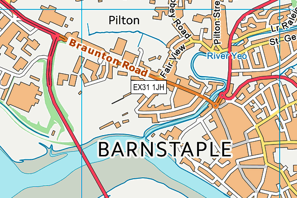 Barnstaple Rfc map (EX31 1JH) - OS VectorMap District (Ordnance Survey)