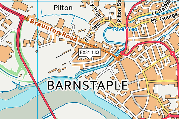 Barnstaple Town Football Club map (EX31 1JQ) - OS VectorMap District (Ordnance Survey)