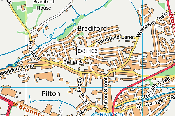 EX31 1QB map - OS VectorMap District (Ordnance Survey)