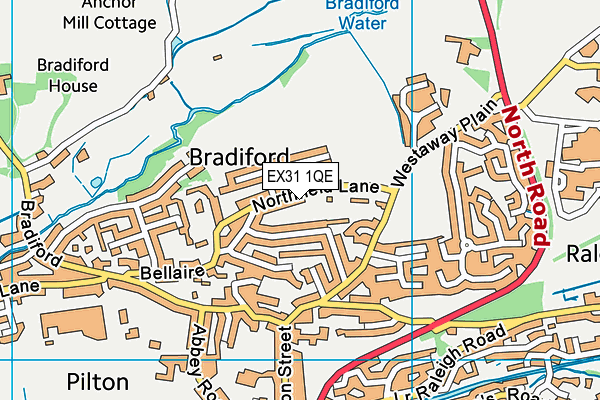 EX31 1QE map - OS VectorMap District (Ordnance Survey)