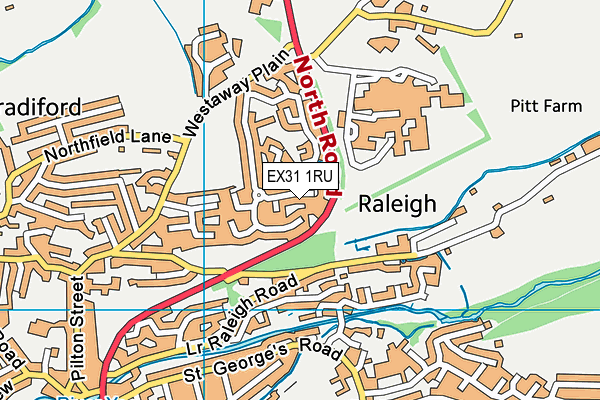 EX31 1RU map - OS VectorMap District (Ordnance Survey)