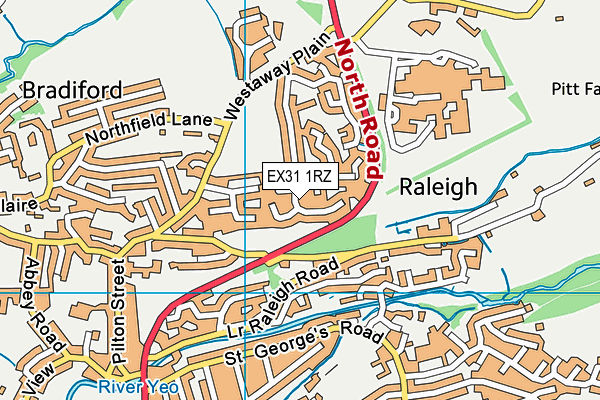 EX31 1RZ map - OS VectorMap District (Ordnance Survey)