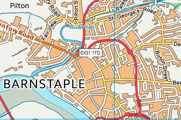 EX31 1TD map - OS VectorMap District (Ordnance Survey)