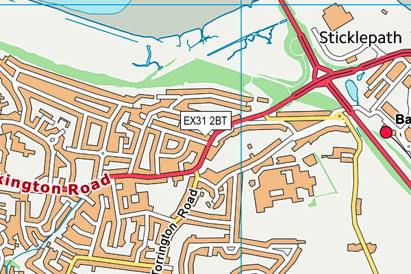 EX31 2BT map - OS VectorMap District (Ordnance Survey)