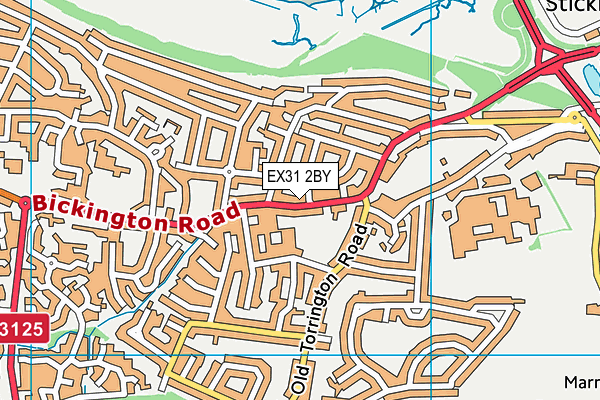 EX31 2BY map - OS VectorMap District (Ordnance Survey)