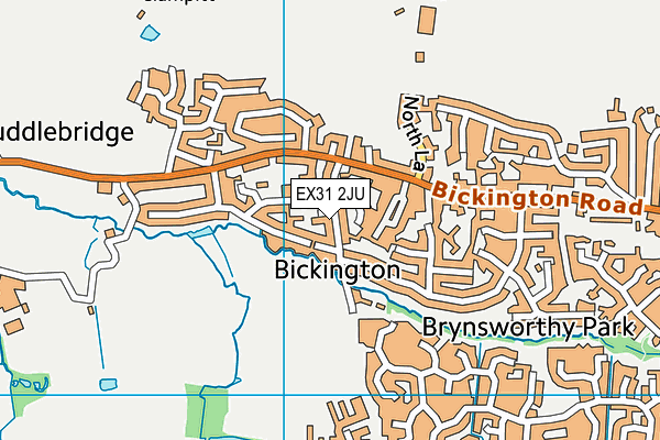 Tews Lane (Queen Elizabeth Ii Playing Field) map (EX31 2JU) - OS VectorMap District (Ordnance Survey)