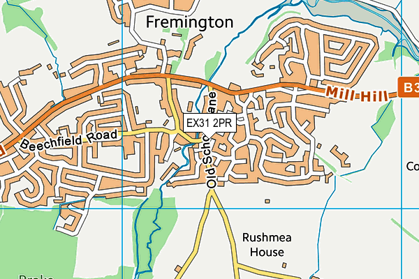 EX31 2PR map - OS VectorMap District (Ordnance Survey)