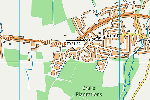 EX31 3AL map - OS VectorMap District (Ordnance Survey)