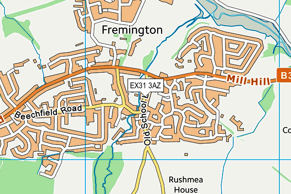 EX31 3AZ map - OS VectorMap District (Ordnance Survey)