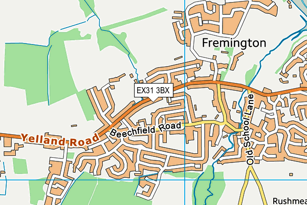 EX31 3BX map - OS VectorMap District (Ordnance Survey)