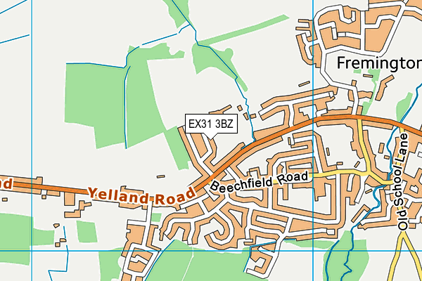 EX31 3BZ map - OS VectorMap District (Ordnance Survey)