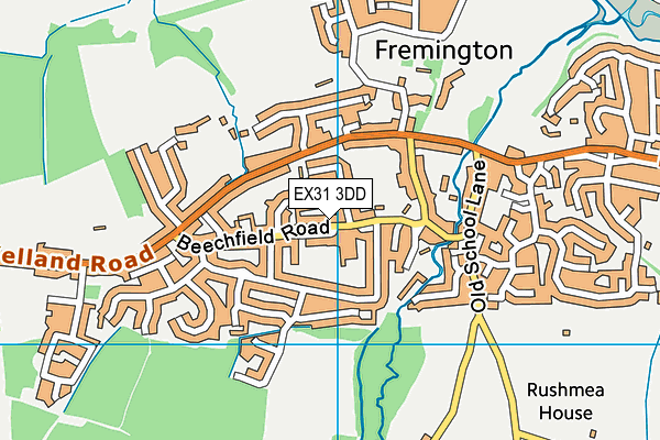 Fremington Primary School map (EX31 3DD) - OS VectorMap District (Ordnance Survey)