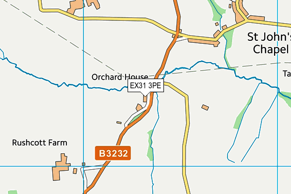 EX31 3PE map - OS VectorMap District (Ordnance Survey)
