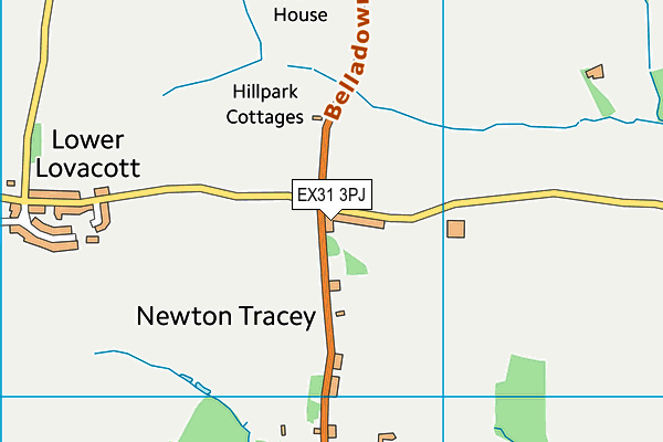 Newton Tracey Cricket Club map (EX31 3PJ) - OS VectorMap District (Ordnance Survey)