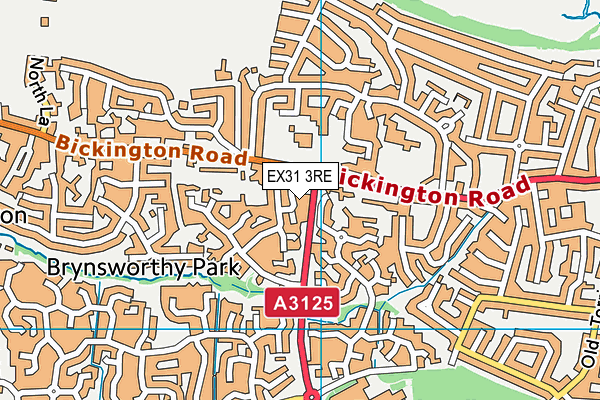 EX31 3RE map - OS VectorMap District (Ordnance Survey)