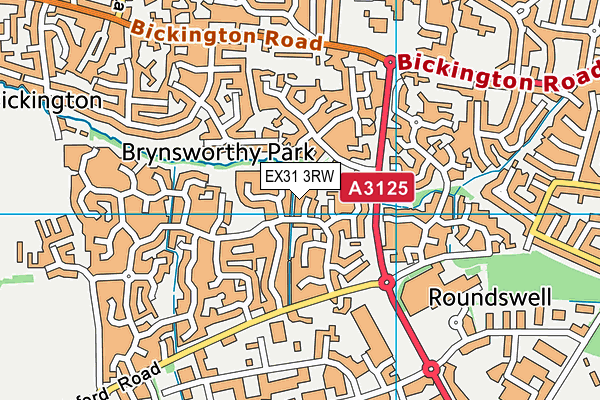 EX31 3RW map - OS VectorMap District (Ordnance Survey)