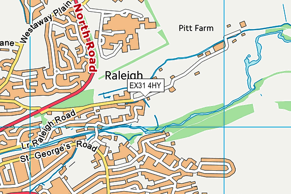 Barnstaple And Pilton Cricket Club map (EX31 4HY) - OS VectorMap District (Ordnance Survey)