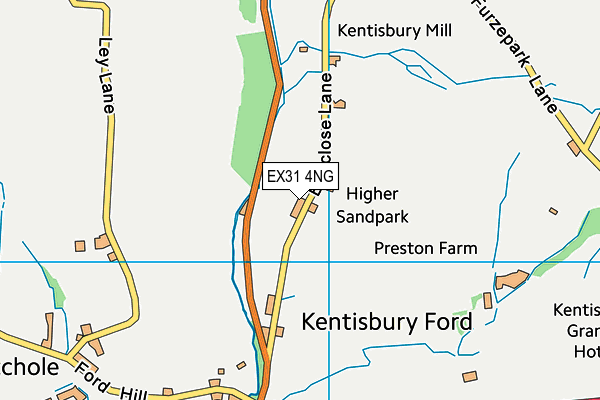 Kentisbury Primary School map (EX31 4NG) - OS VectorMap District (Ordnance Survey)