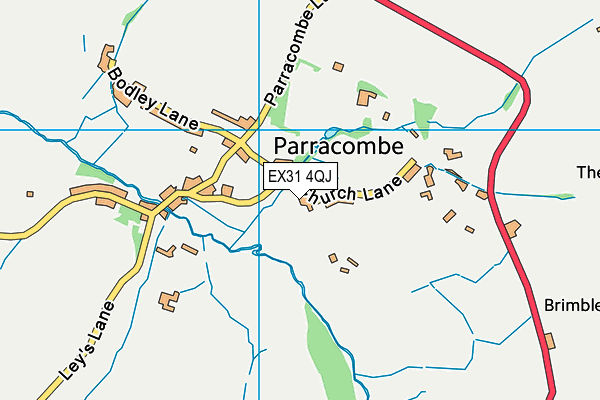 Parracombe Church of England Primary School map (EX31 4QJ) - OS VectorMap District (Ordnance Survey)
