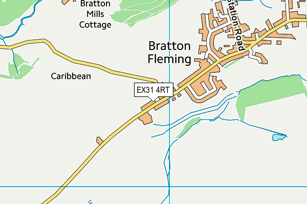 Bratton Fleming Sports Club map (EX31 4RT) - OS VectorMap District (Ordnance Survey)