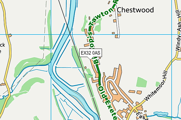 EX32 0AS map - OS VectorMap District (Ordnance Survey)