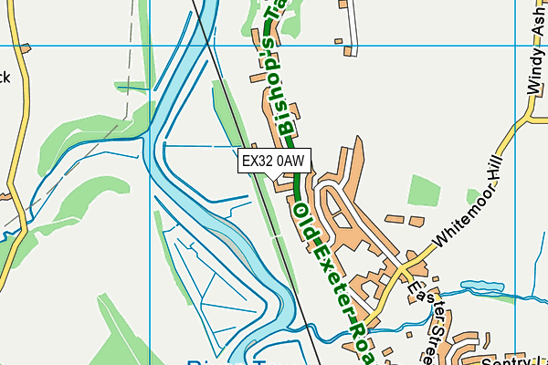 EX32 0AW map - OS VectorMap District (Ordnance Survey)