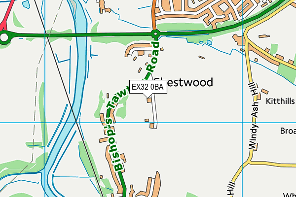 EX32 0BA map - OS VectorMap District (Ordnance Survey)