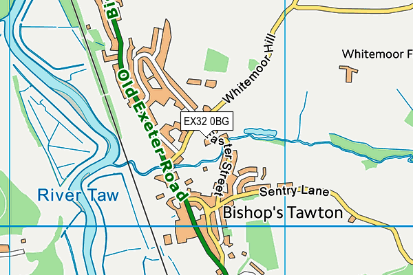 EX32 0BG map - OS VectorMap District (Ordnance Survey)