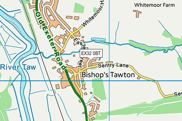 EX32 0BT map - OS VectorMap District (Ordnance Survey)