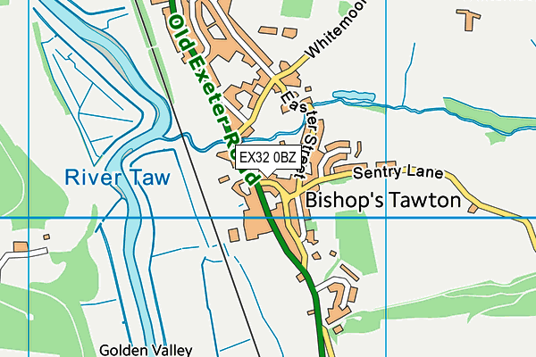 EX32 0BZ map - OS VectorMap District (Ordnance Survey)