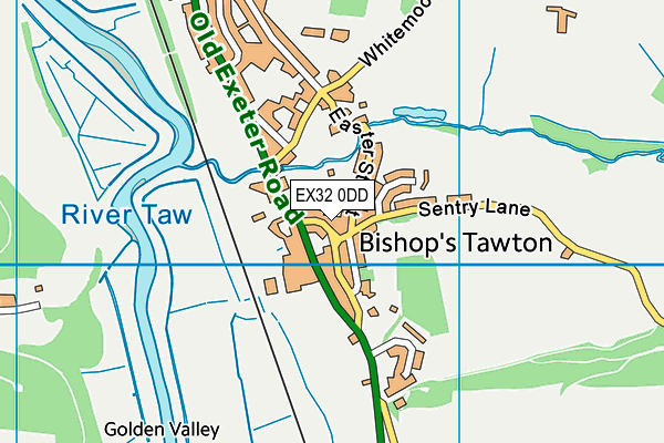 EX32 0DD map - OS VectorMap District (Ordnance Survey)