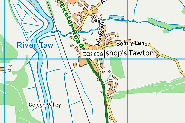 EX32 0DG map - OS VectorMap District (Ordnance Survey)