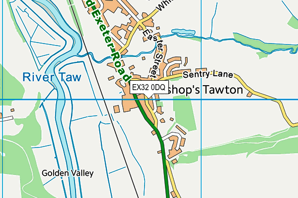 EX32 0DQ map - OS VectorMap District (Ordnance Survey)