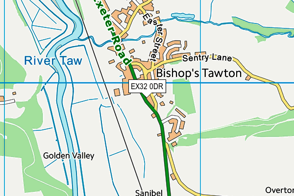 EX32 0DR map - OS VectorMap District (Ordnance Survey)