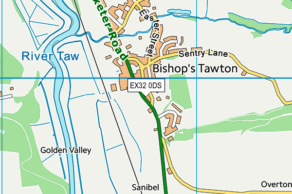 EX32 0DS map - OS VectorMap District (Ordnance Survey)